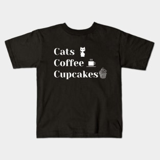 cats coffee cupcakes Kids T-Shirt